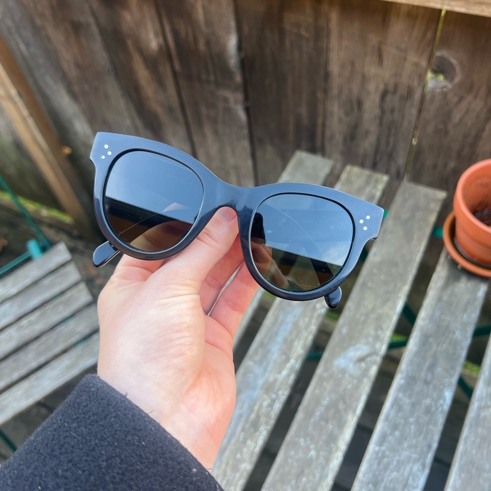 Celine Women's Round Black Sunglasses - Picture 10 of 15